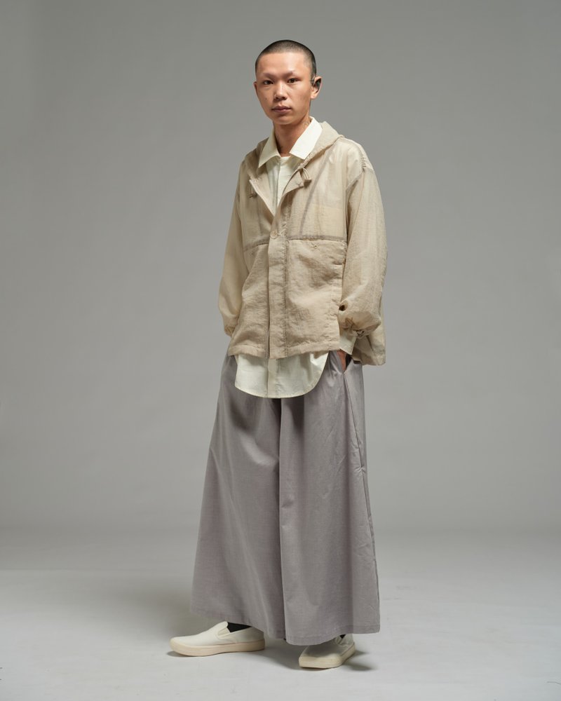 Unisex: The Hooded Jacket (Sand) - 女大衣/外套 - 尼龍 卡其色