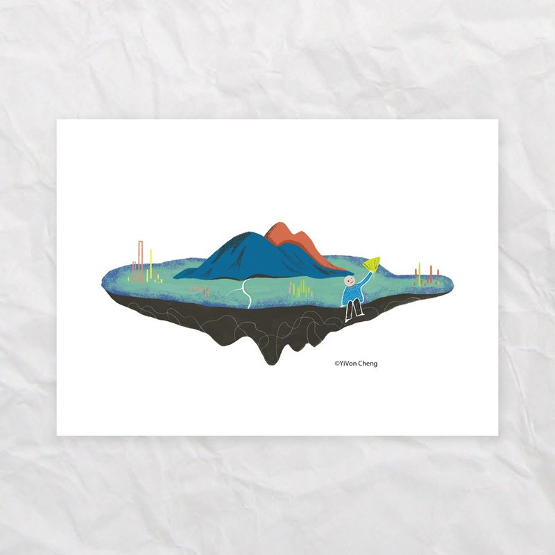 艸方明信片 台灣風景 小島 原創插畫 萬用卡 文具 - 卡片/明信片 - 紙 綠色