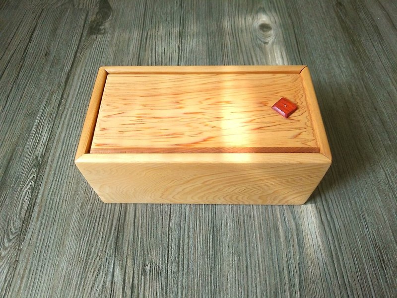台灣檜木抽拉式小盒 - 收納箱/收納用品 - 木頭 咖啡色