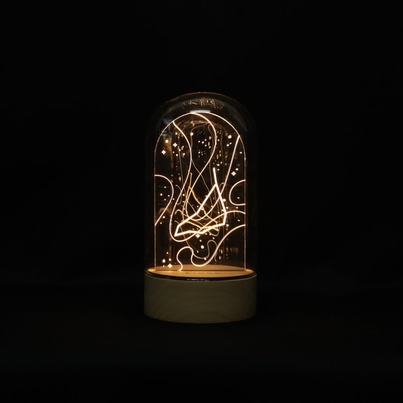 客製化禮物 生日禮物 LED原木夜燈 - 【 山羊座 】星座耳環架 - 燈具/燈飾 - 玻璃 透明
