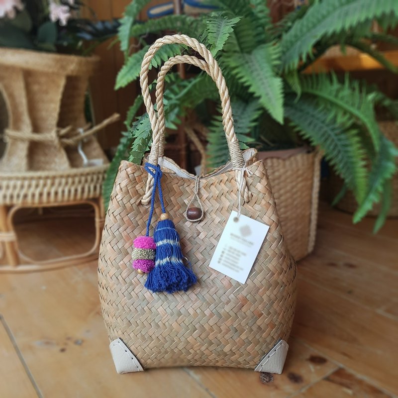 Straw Bag,  Handbag, Summer bag - 手提包/手提袋 - 植物．花 
