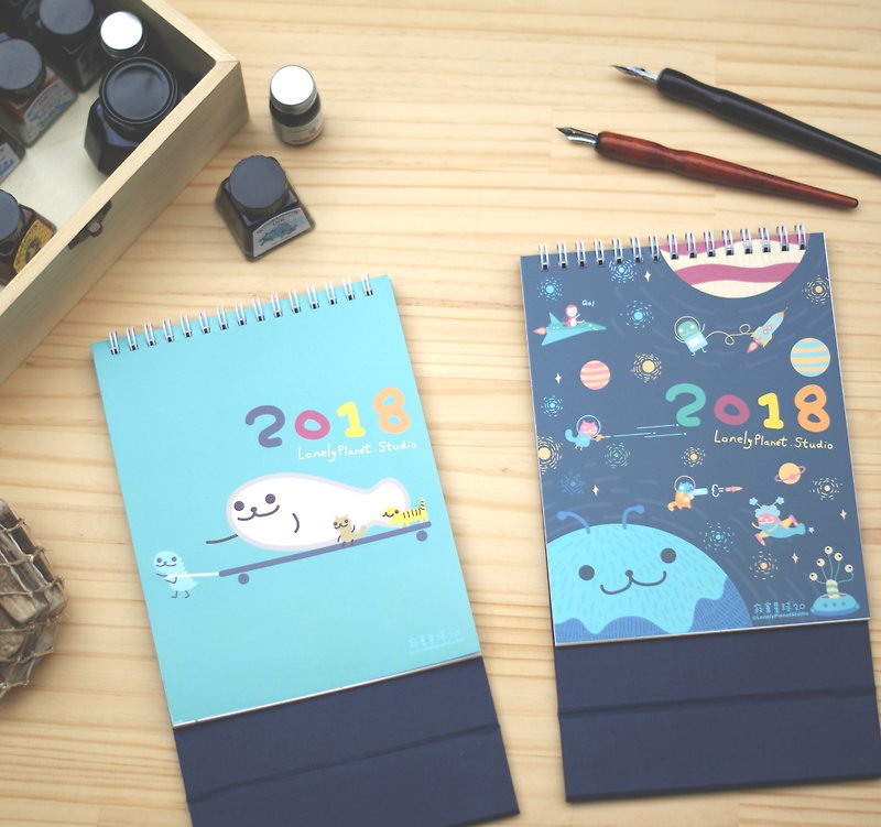 [Lonely Planet] 2018 mood calendar first brush out of print + third brush - ปฏิทิน - กระดาษ สีน้ำเงิน