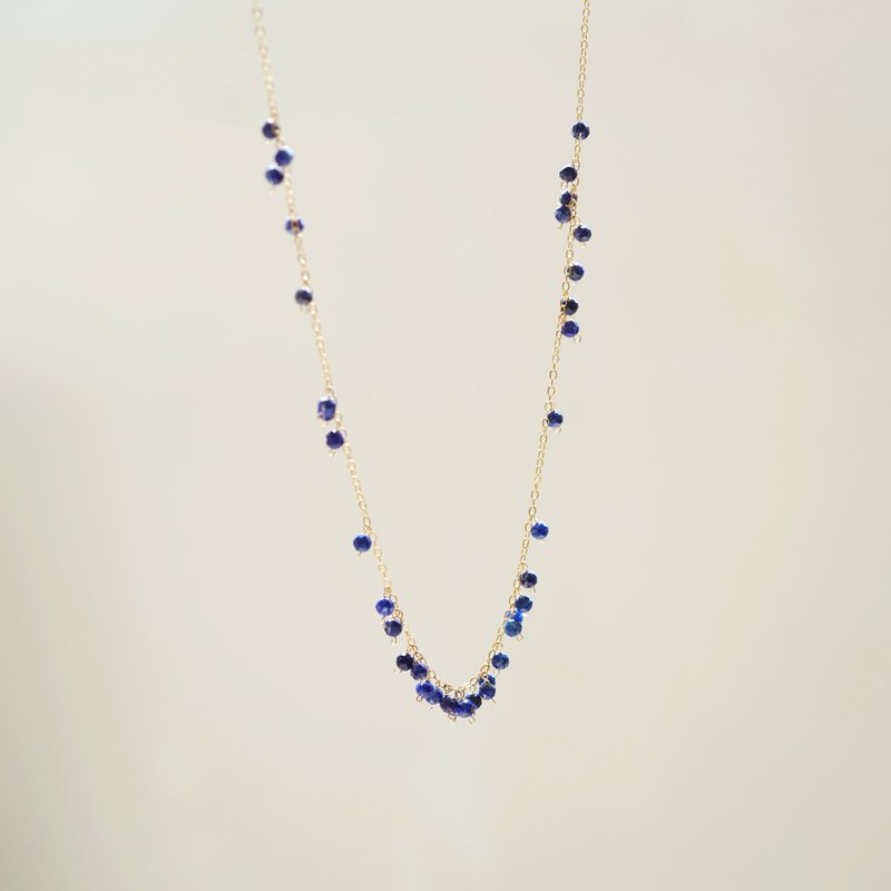 14kgf Lapis Lazuli Random Necklace - สร้อยคอ - หิน สีน้ำเงิน