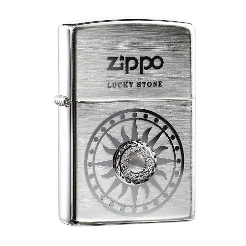 Zippo 【ZIPPO官方旗艦店】幸運之石(白)防風打火機 ZA-1-26C