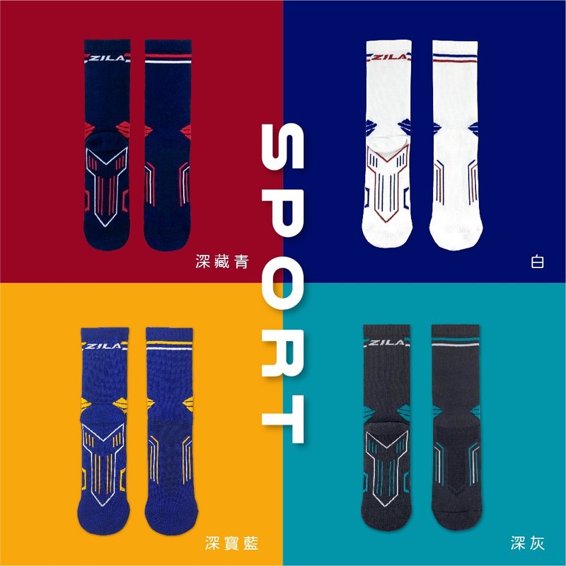 Mesh breathable cushioning sports socks - ถุงเท้า - ผ้าฝ้าย/ผ้าลินิน หลากหลายสี