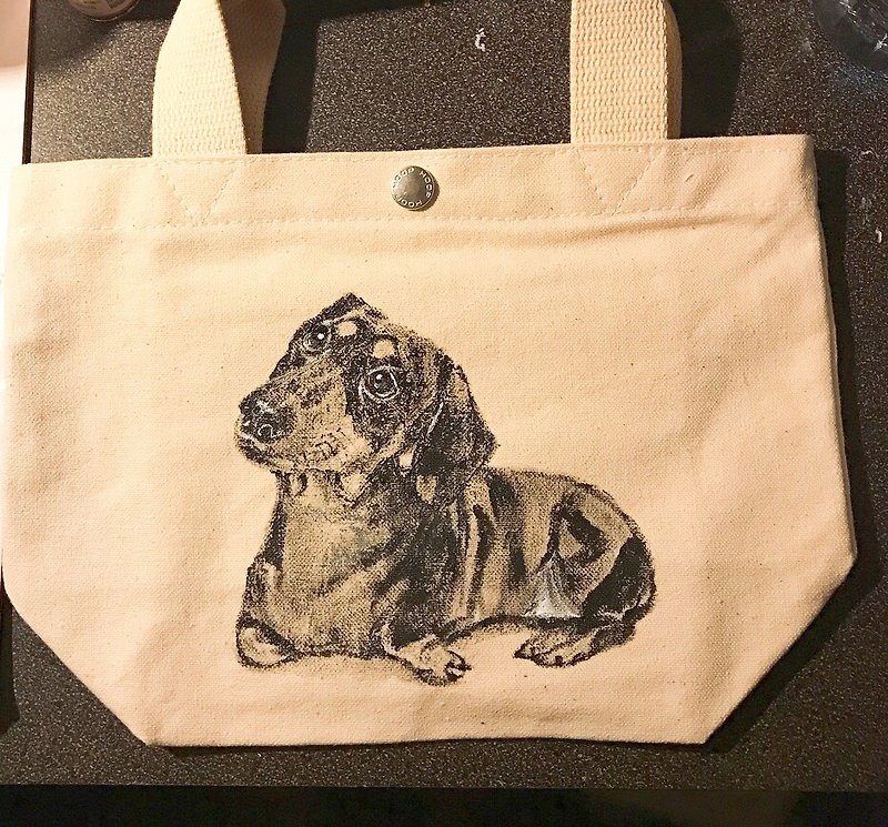 | Hand-painted | sketch | customized services - Handbags & Totes - Cotton & Hemp 