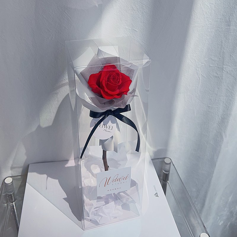 Valentine's Day Gift [Multi-Color] Japanese Imported Single Everlasting Rose Gift Box Valentine's Day Bouquet - ช่อดอกไม้แห้ง - พืช/ดอกไม้ สึชมพู