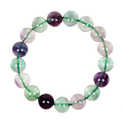 正佳珠寶 Gemsrich Jewelry 【正佳珠寶】彩螢石 極淨綠紫彩螢 12mm 彩螢石手珠