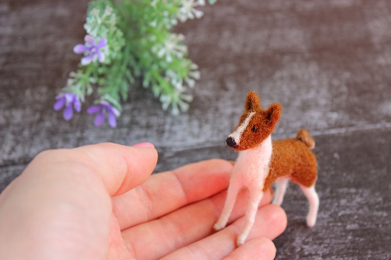Basenji dog Felted figurine Miniature dog basenji Congo terrier - Stuffed Dolls & Figurines - Wool 