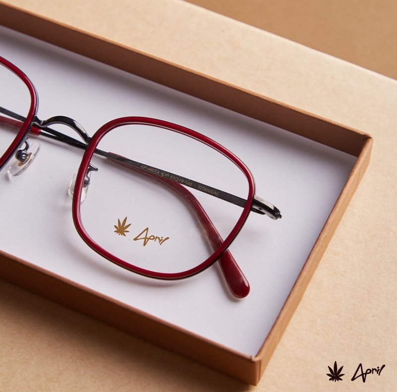 Pure Titanium x Acetate made in Japan : Japanese Crafted Frame - 眼鏡/鏡框 - 其他材質 紅色