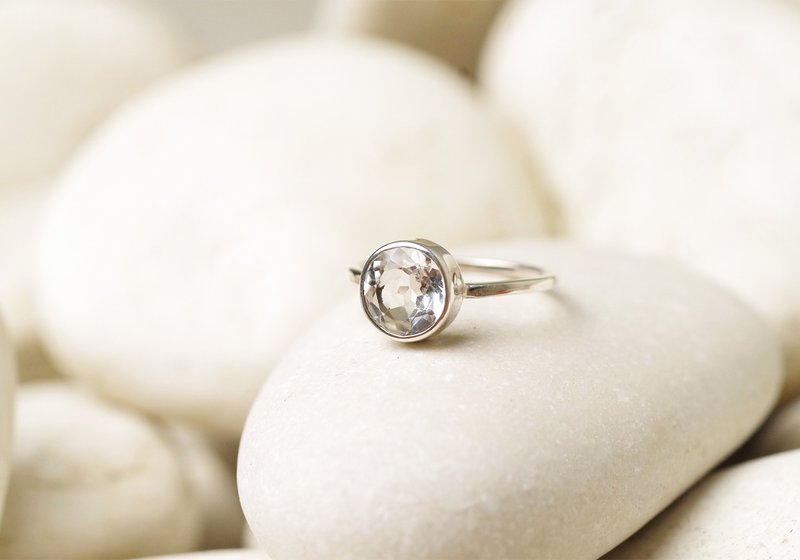 White Topaz Ring - Gemstone Ring - 戒指 - 純銀 透明