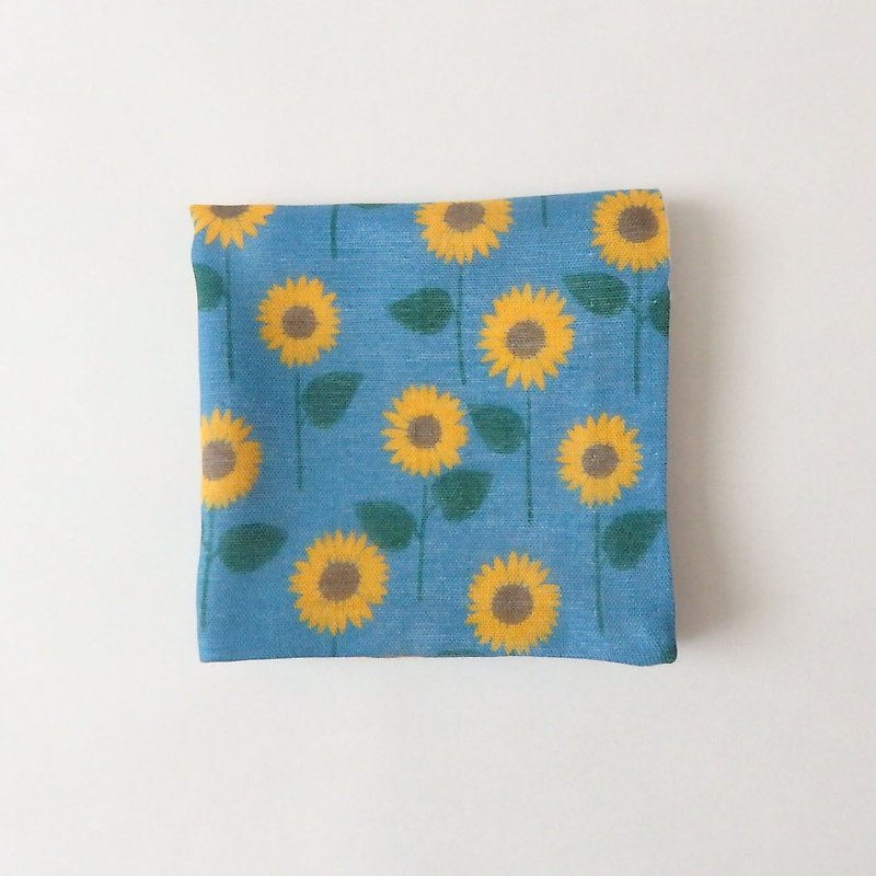 Sunflower gauze handkerchief - ผ้าเช็ดหน้า - ผ้าฝ้าย/ผ้าลินิน สีเหลือง