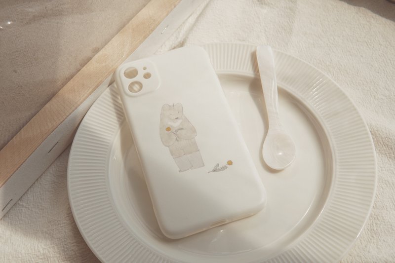 獨角熊先生 iPhone 手機軟殼 - 手機殼/手機套 - 塑膠 白色