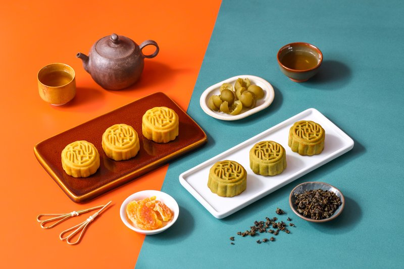 [Hesheng Yupin 2024 Mid-Autumn Festival] Double Tea Taoshan Mooncake Gift Box 6 pieces - Cake & Desserts - Other Materials 