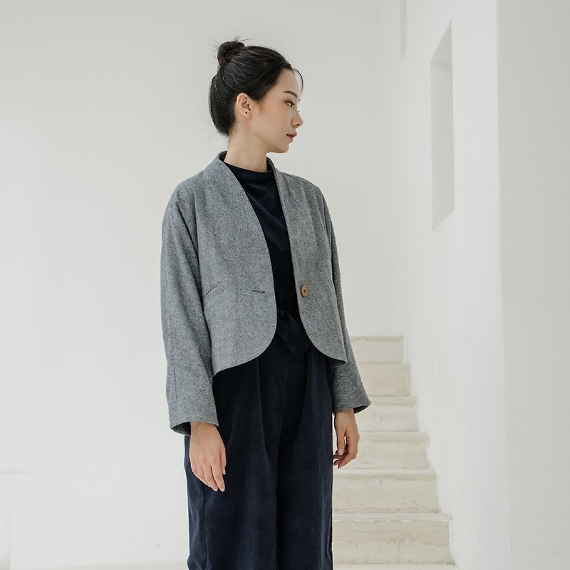 BUFU easten style woolen suit O180411 - Women's Casual & Functional Jackets - Wool Gray