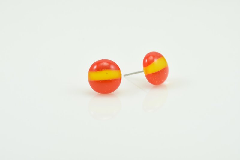 Flag Earrings - Spain - Earrings & Clip-ons - Glass Multicolor