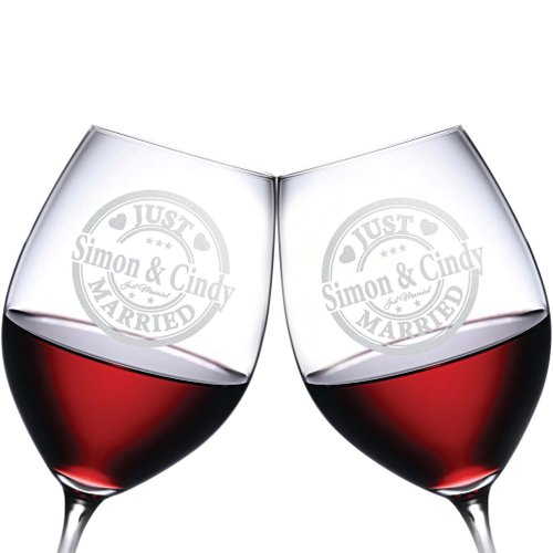 Design Your Own Wine 香港酒瓶雕刻禮品專門店 結婚禮物|定製紅酒對杯套裝 新婚禮物送朋友慶祝禮物送新人客製化