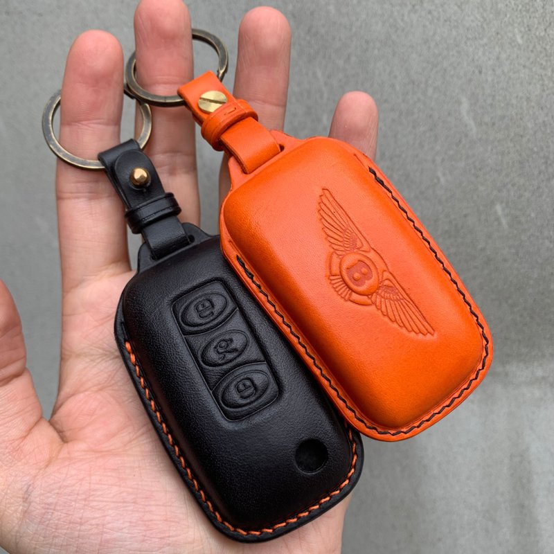 Bentley car key cover, Bentayga, Mulsanne, Continental GT, Spur Flying - Keychains - Genuine Leather Red