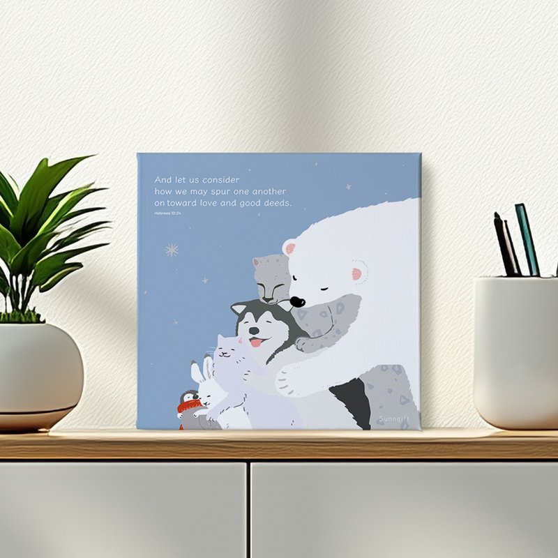 NEW 無框畫-懷特熊系列20x20cm - 海報/掛畫 - 棉．麻 