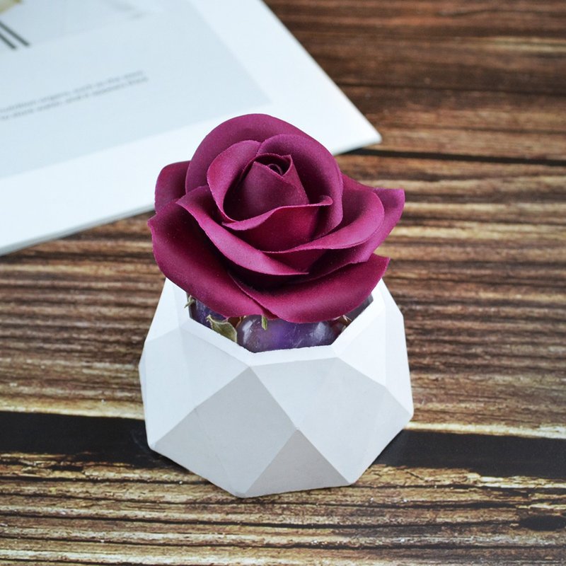 酒紅玫瑰 水晶擴香 Burgundy Rose aroma stone - 擺飾/家飾品 - 其他材質 紅色