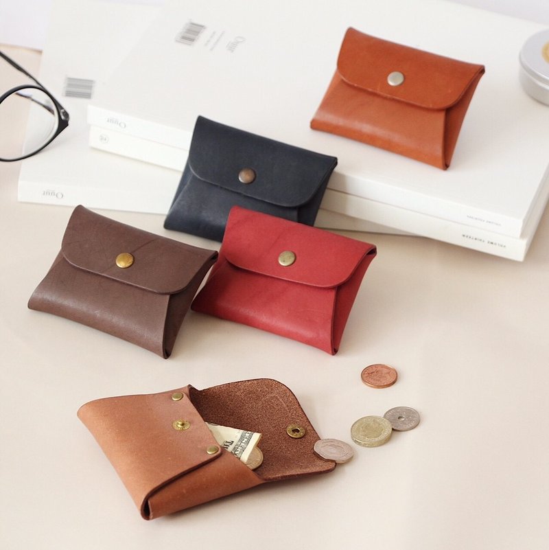 Shika Xika Leather - One-piece coin purse / cowhide can be used to deposit banknotes - กระเป๋าใส่เหรียญ - หนังแท้ สีนำ้ตาล