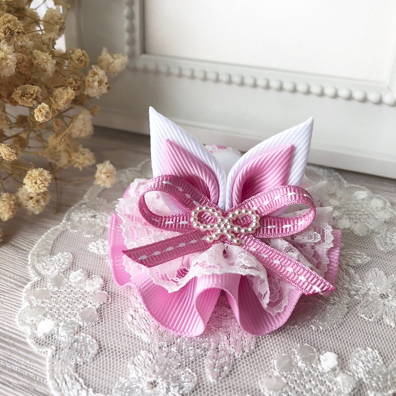 Lace Rabbit Ear Waltz/Pink Purple - Hair Accessories - Other Materials Pink