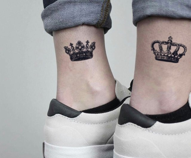 Queen King Crown Tattoo Stickers Temporary Tattoos Couple Tattoo