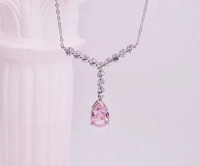 Pink Sapphire Sakura Cherry Blossom Pendant