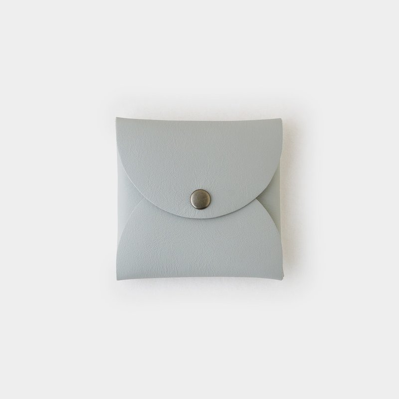 round coin case : light gray - 零錢包/小錢包 - 真皮 灰色