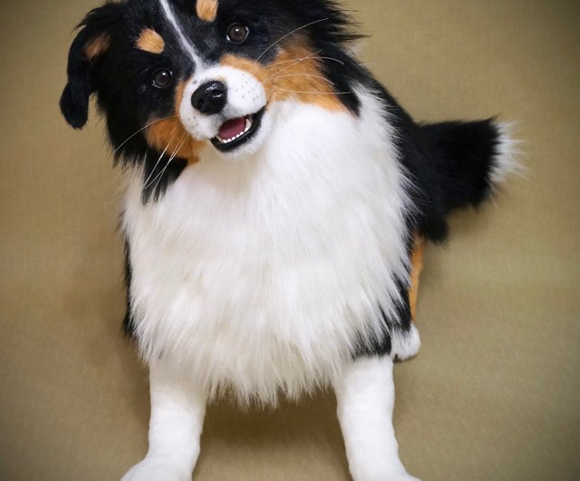 Preorder! Australian Shepherd, aussi Lifesize poseable 澳大利亚牧羊犬,澳大利亚牧羊犬, -  Shop Rainbow_Art_Creatures Stuffed Dolls & Figurines - Pinkoi