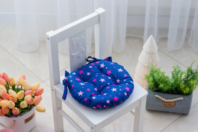 Kids chair cushion, Child pillow for chair, Stars Chair cushion - หมอน - วัสดุอื่นๆ หลากหลายสี