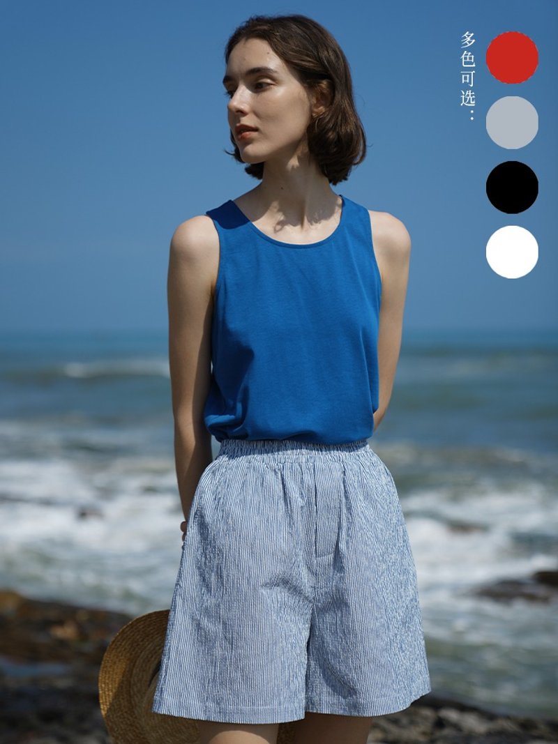 ECRU SOLI素白已然回饋福利價 夏日B入基本款純色工字背心五色 - 背心/無袖上衣 - 棉．麻 多色