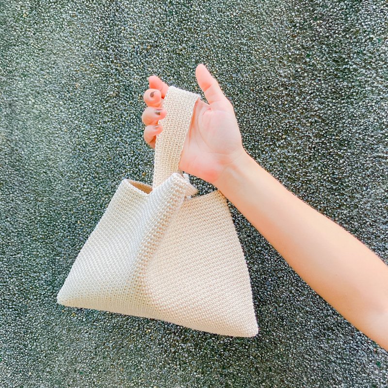 入入包  Zuzu 白棉手織提袋 chokdee - 手提包/手提袋 - 棉．麻 白色