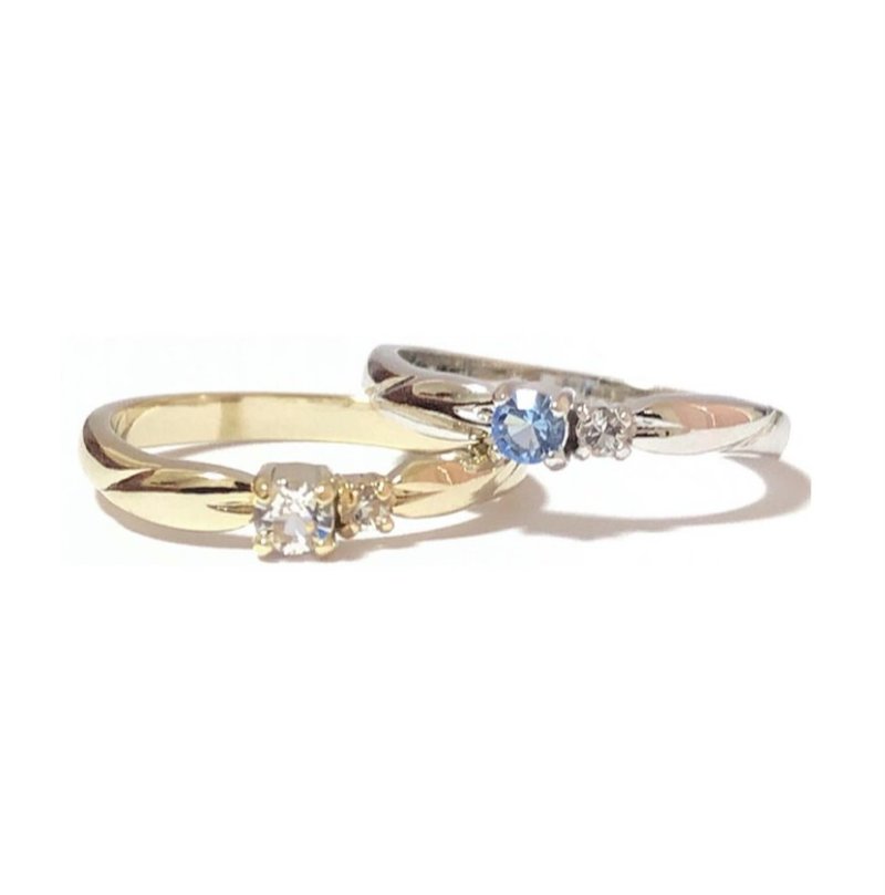 simple swarovski ring - 戒指 - 其他金屬 銀色