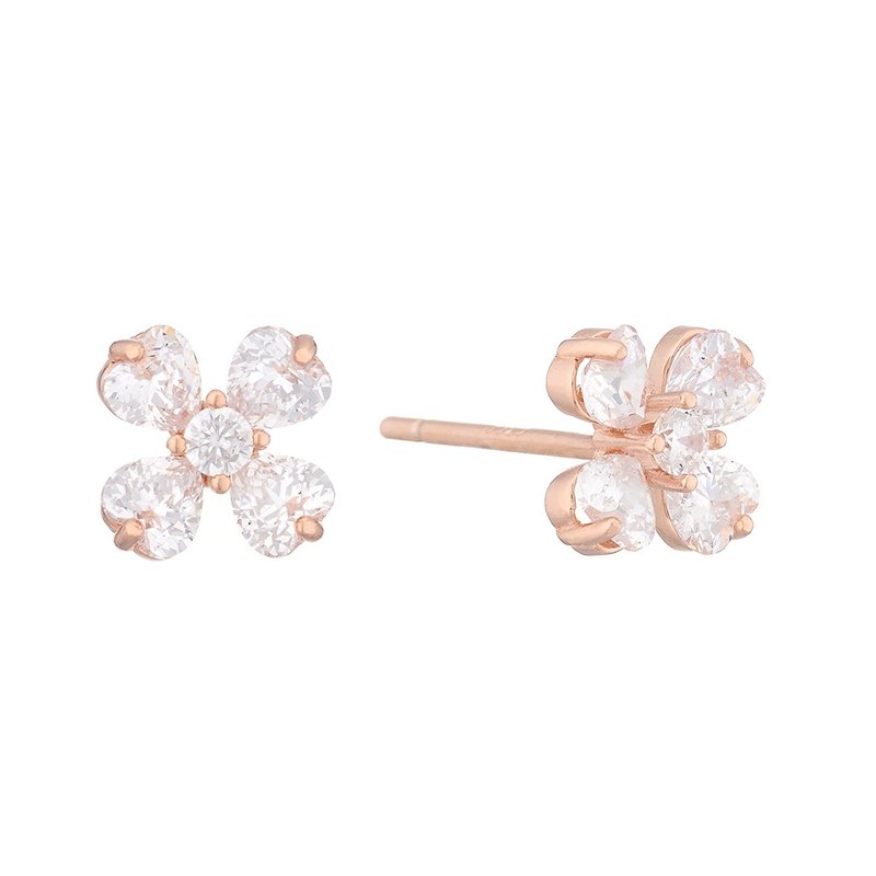 LUCIANO MILANO flowery sterling silver earrings - ต่างหู - โลหะ สึชมพู