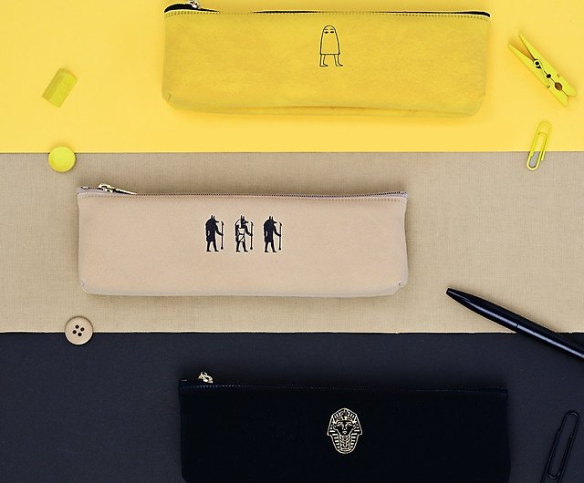 Skinny pencil case high quality long pencil pouch - Mustard