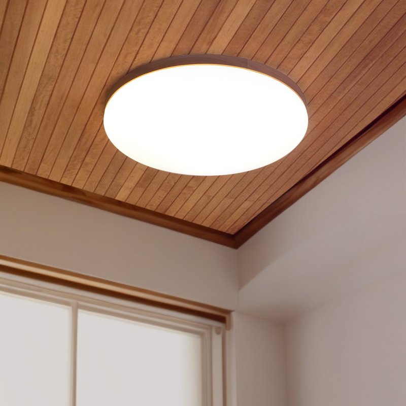 Taisho retro Western style North American black walnut ceiling lamp hand-made color temperature three-stage switch 344LC - Lighting - Wood Brown