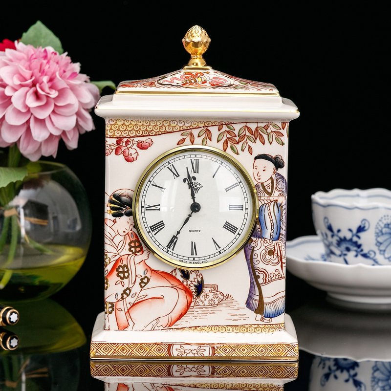 British-made Masons Yongle Shengshi ceramic desk clock study bedroom clock - Clocks - Porcelain 