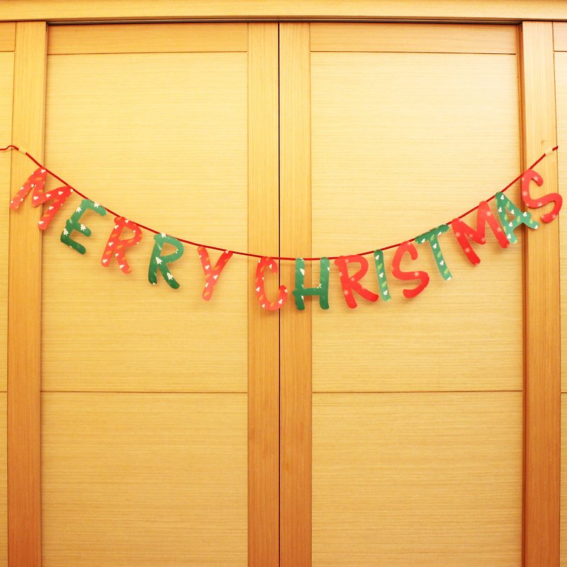 聖誕裝飾串旗(MERRY CHRISTMAS) - 壁貼/牆壁裝飾 - 聚酯纖維 紅色