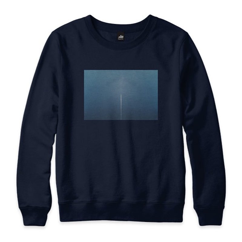 飛行機雲-チベットブルー-ユニセックス大学T - Tシャツ メンズ - コットン・麻 ブルー