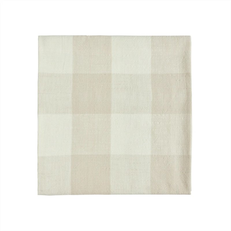 OYOY organic cotton plaid tablecloth/Earl Gray milk tea - ผ้ารองโต๊ะ/ของตกแต่ง - ผ้าฝ้าย/ผ้าลินิน 