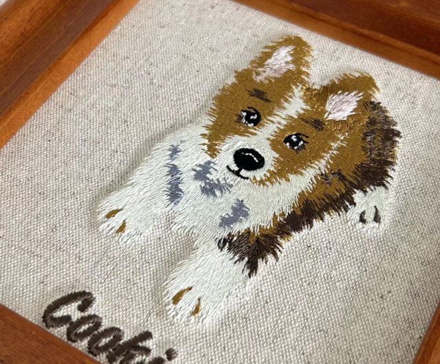 カスタマイズされたペット刺繍フォトフレーム装飾画 - ショップ capricorn-workshop 似顔絵 - Pinkoi