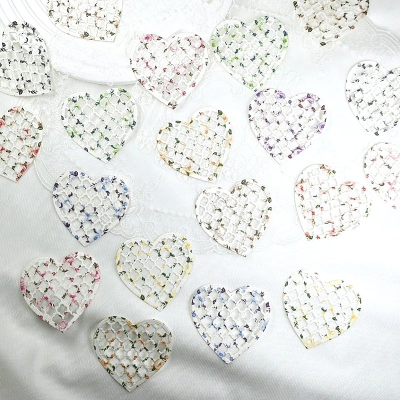 Heart & Diamond Rose Die-cut - 便條紙/便利貼 - 紙 多色