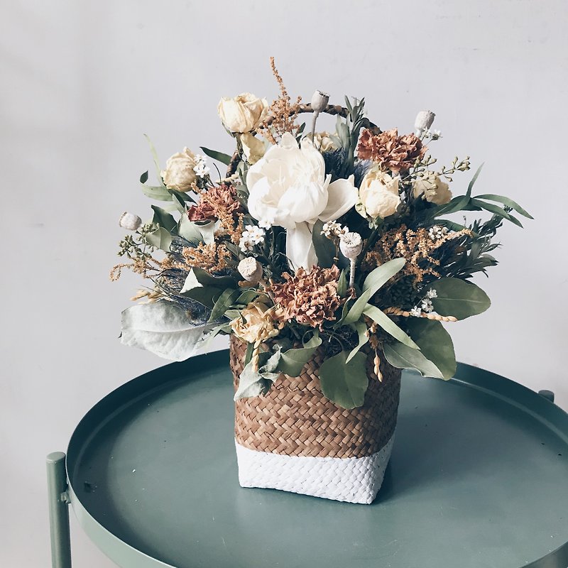 Dry flower basket flower - ช่อดอกไม้แห้ง - พืช/ดอกไม้ สีเขียว