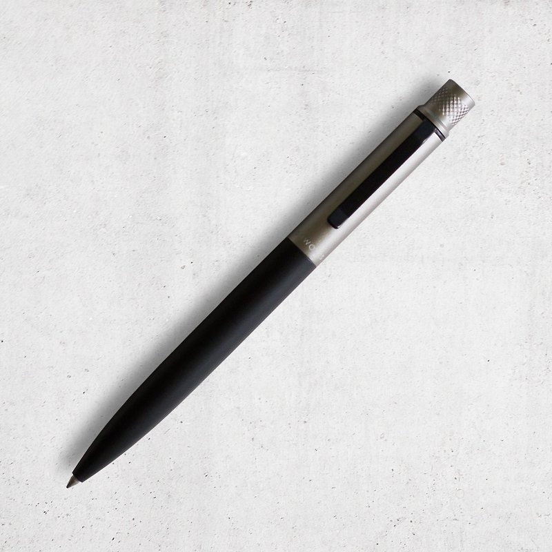 カスタマイズされたレタリングを備えた2素材シリーズタッチボールペン（スチールグレー/ブラック） - 水性ボールペン - 金属 