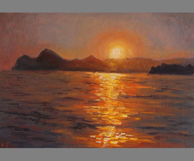 【高い素材】 ビーチの風景 絵画 F6 油絵 GLANG作（海（青島ビーチ） 油彩画 絵画