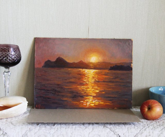 題名夕焼けの海、作者 Kim 、版画Ｎｏ．8/100です。 500x0.jpg