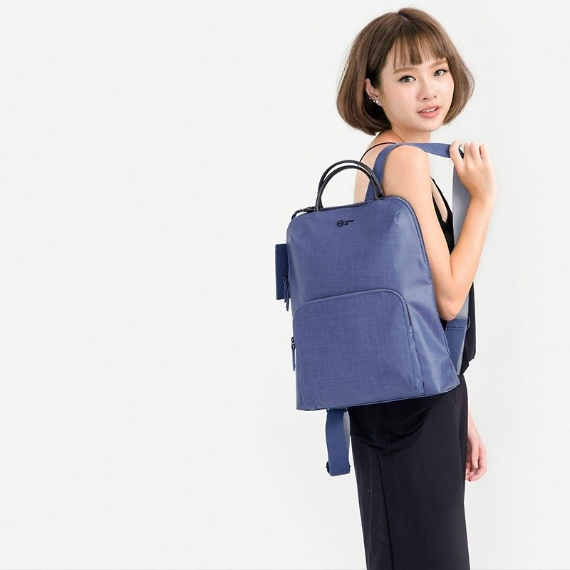 New NOIR Rosebud waterproof lightweight elegant backpack - blue - กระเป๋าเป้สะพายหลัง - วัสดุกันนำ้ สีน้ำเงิน