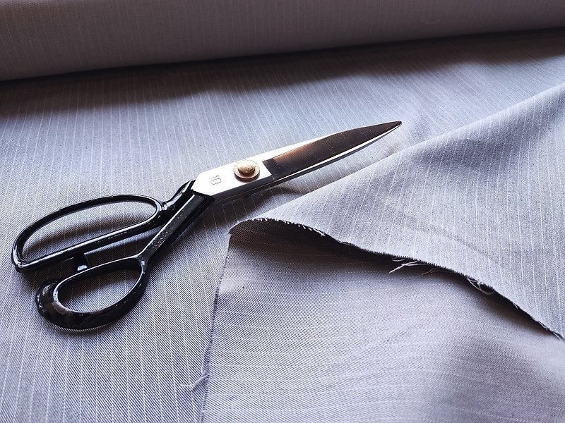 Twill classic texture gray Khaki striped pure cotton elastic twill first-dyed suit fabric - เย็บปัก/ถักทอ/ใยขนแกะ - ผ้าฝ้าย/ผ้าลินิน สีเทา