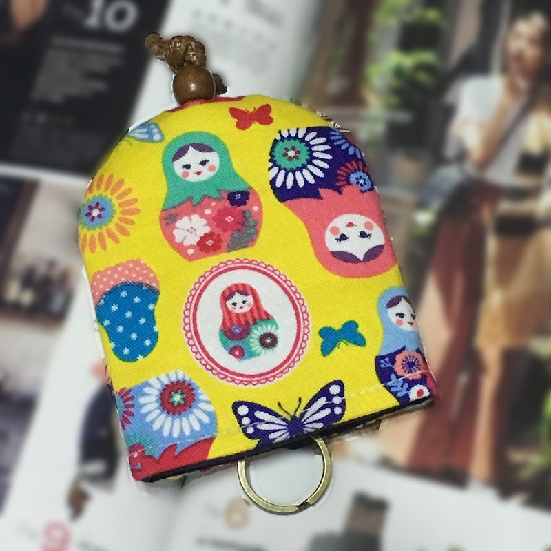 Cloth bell key case | Girlskioku ~ * - Keychains - Cotton & Hemp Yellow